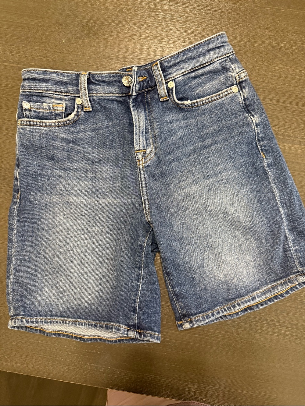 Seven7 Classic Blue Washed Denim Shorts